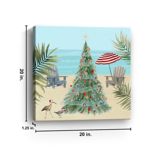 Beach Christmas Tree Canvas Art Print
