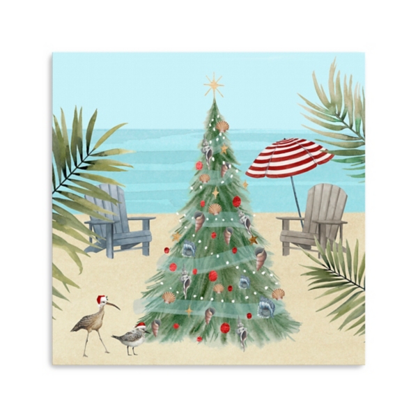 Beach Christmas Tree Canvas Art Print, 30x30 in. | Kirklands Home