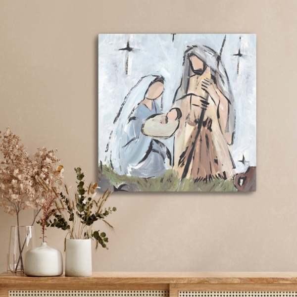 Starry Nativity Canvas Art Print
