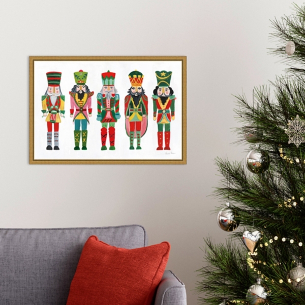 Holiday Nutcrackers Framed Canvas Art Print