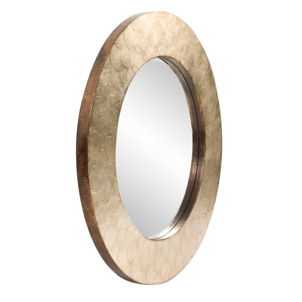 Camelot Round Champagne Wall Mirror