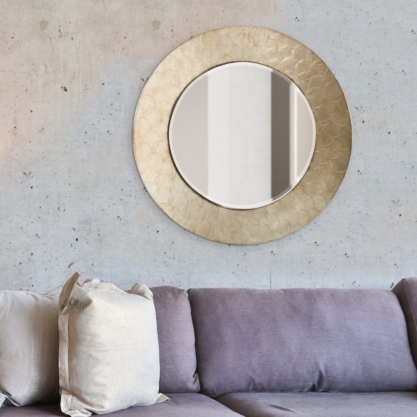 Camelot Round Champagne Wall Mirror Kirklands Home
