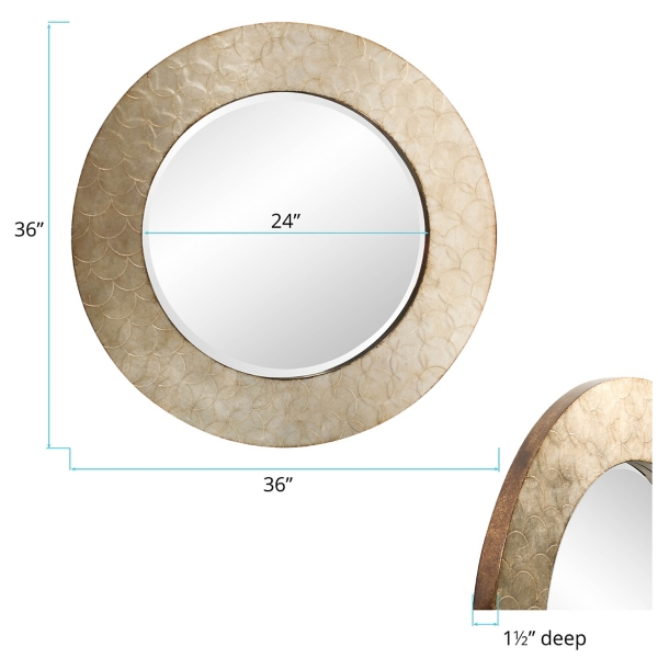 Camelot Round Champagne Wall Mirror