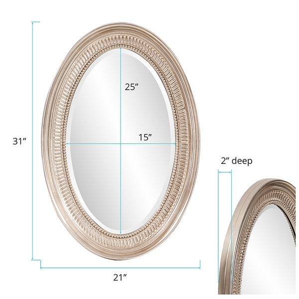 Ethan Champagne Silver Oval Wall Mirror