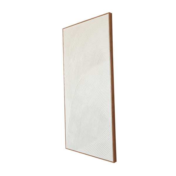 White Textured Abstract Framed Canvas Art Print