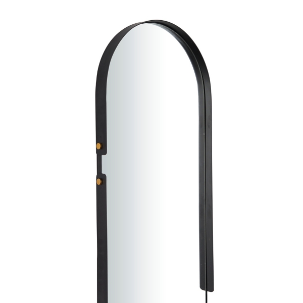 Black Cut Metal Gold Accents Oblong Wall Mirror