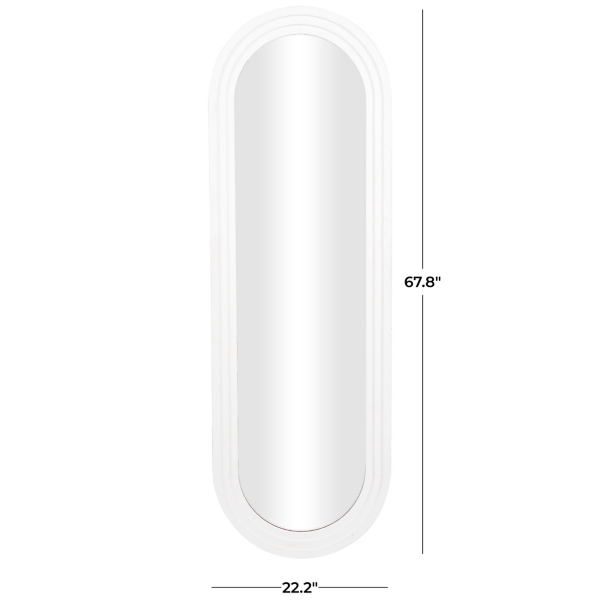 White Layered Frame Oblong Wall Mirror