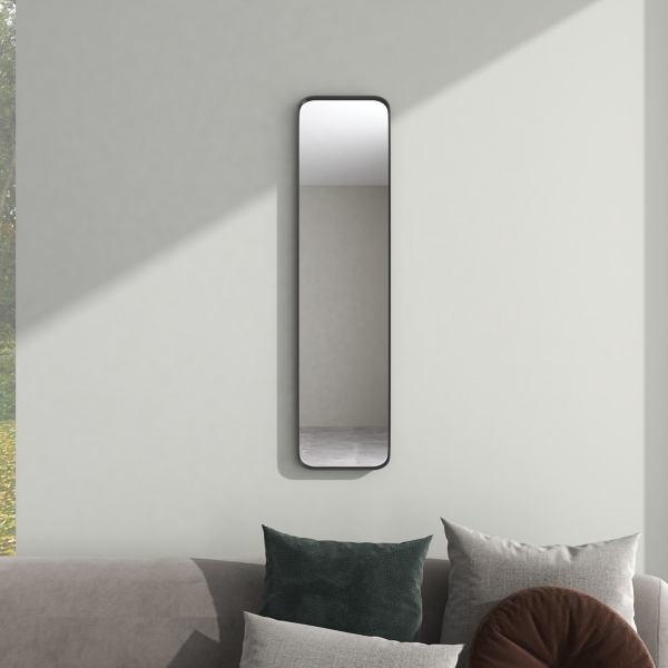 Black Rectangle Beveled Wall Mirror