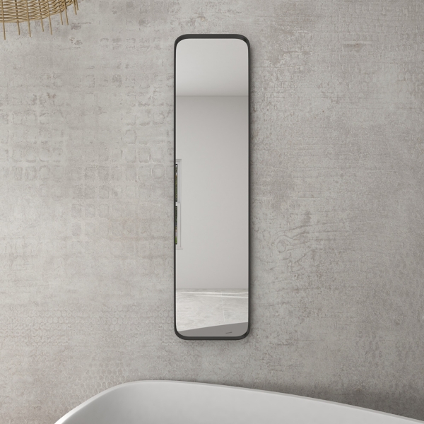 Black Rectangle Beveled Wall Mirror