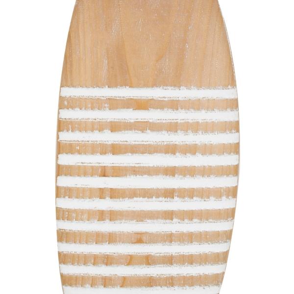 Brown Wood Striped Fish Wall Plaques, Set of 2