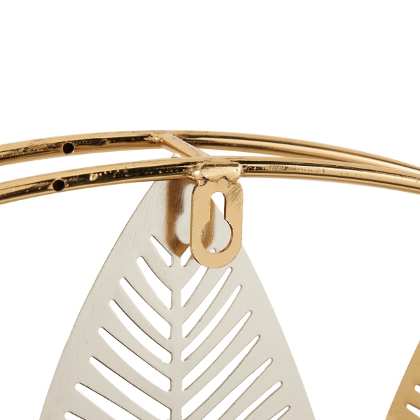 Metallic Gold and Silver Layered Leaf Wall Plaque