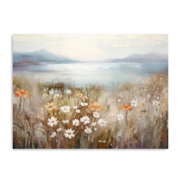 Floral Scenic Ocean Canvas Art Print