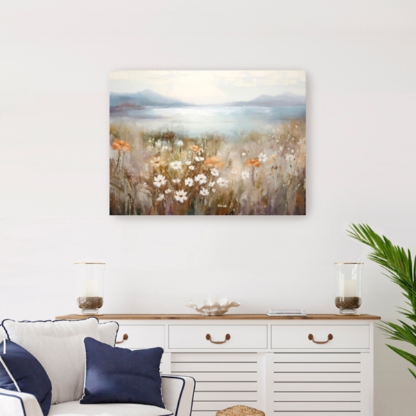 Floral Scenic Ocean Canvas Art Print, 32x24 in.
