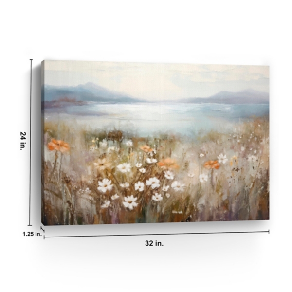 Floral Scenic Ocean Canvas Art Print, 32x24 in.