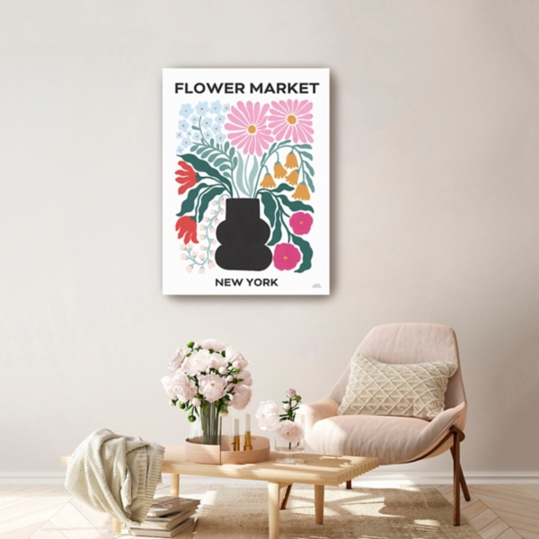 Flower Market Poster Canvas Art Print, 24x32