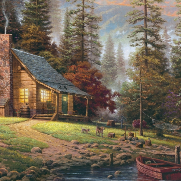 Peaceful Retreat Framed Canvas Art Print