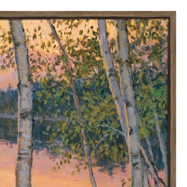 Lakeland Sunset Fishing Framed Canvas Art Print