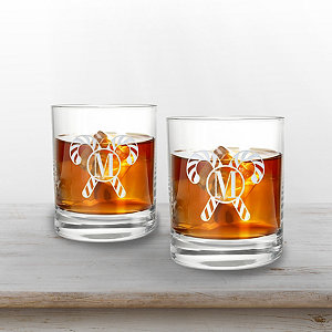 Monogrammed Whiskey Glasses - Set of 2 – A Gift Personalized