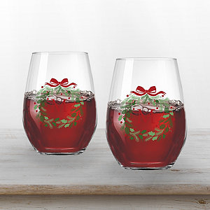 Set of 8 Holiday Wine Glasses, Christmas Wine Glass, Snowflake