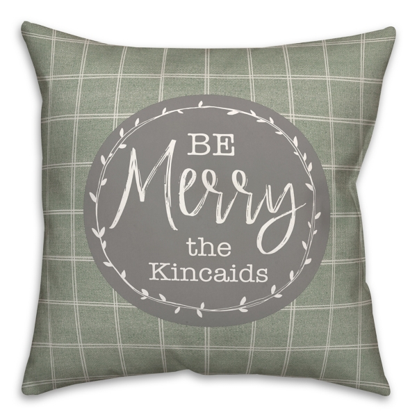 Personalized Green Be Merry Throw Pillow Kirklands Home