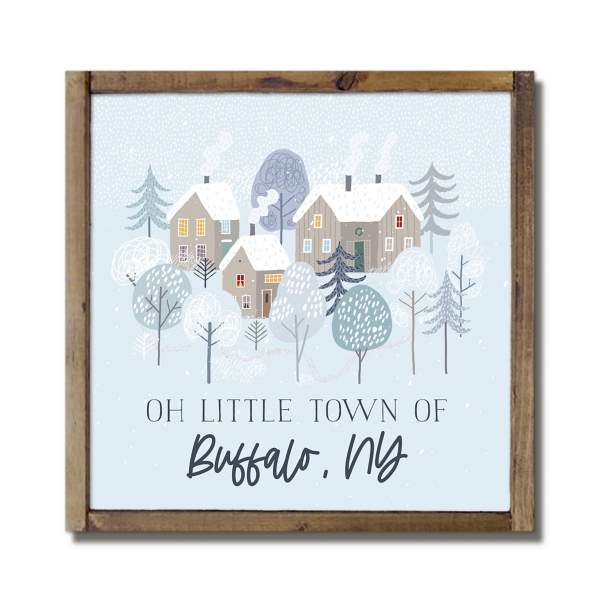 Personalized Oh Little Town Framed Wall Plaque