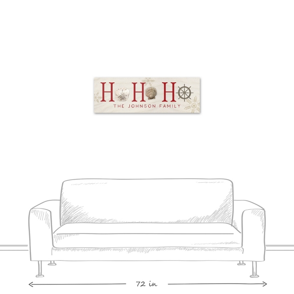 Personalized Coastal Ho Ho Ho Canvas Art Print