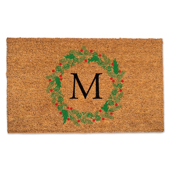 Personalized Monogram Christmas Wreath Doormat Kirklands Home