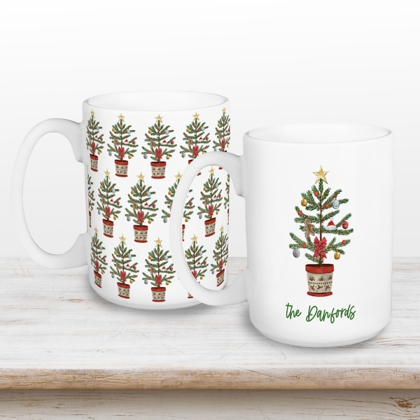 Personalized Christmas Tree Mugs, Set of 2 | Kirklands Home