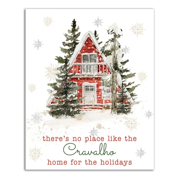 Personalized Home for the Holidays Cabin Print