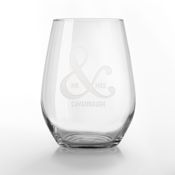 Personalized Mr. & Mrs. Wine Glasses, Set of 2