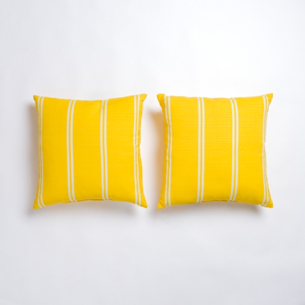 Yellow Stripe Outdoor Pillows, Set of 2 | Kirklands Home