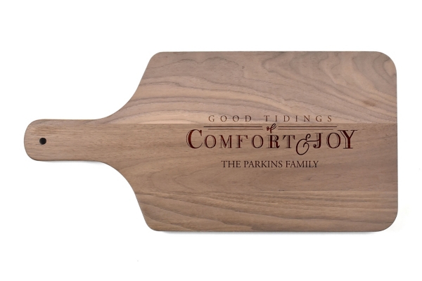 Personalized Comfort & Joy Walnut Cutting Board