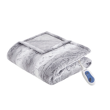 Electric Heated Plush Throw Blanket (60x70) Gray - Beautyrest