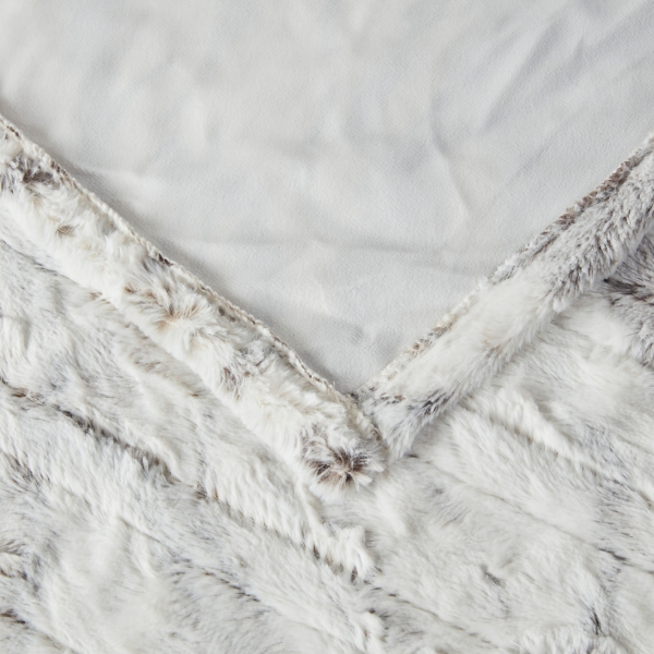 Beautyrest Marble Faux Fur Oversized Heated Throw