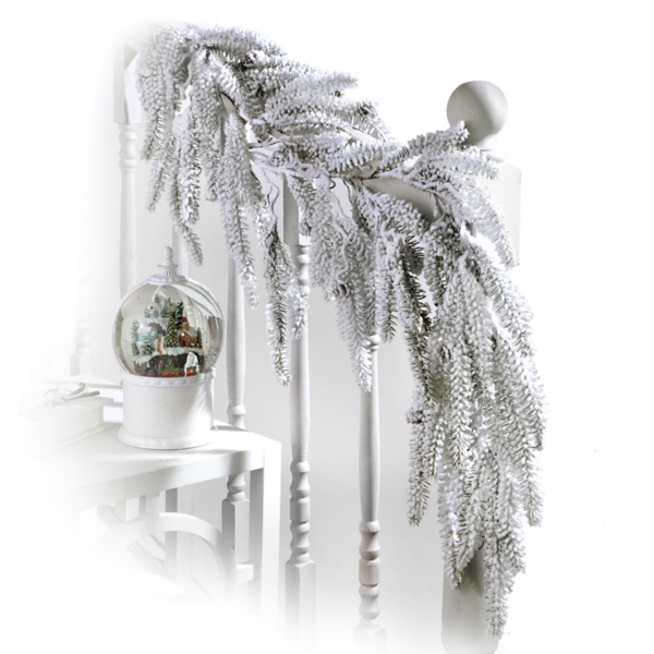 Flocked Weeping Noble Fir Garland