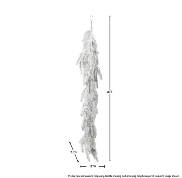 Flocked Weeping Noble Fir Garland