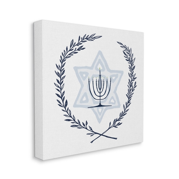 Menorah Wreath Canvas Art Print