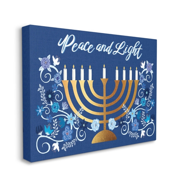 Peace and Light Menorah Canvas Art Print