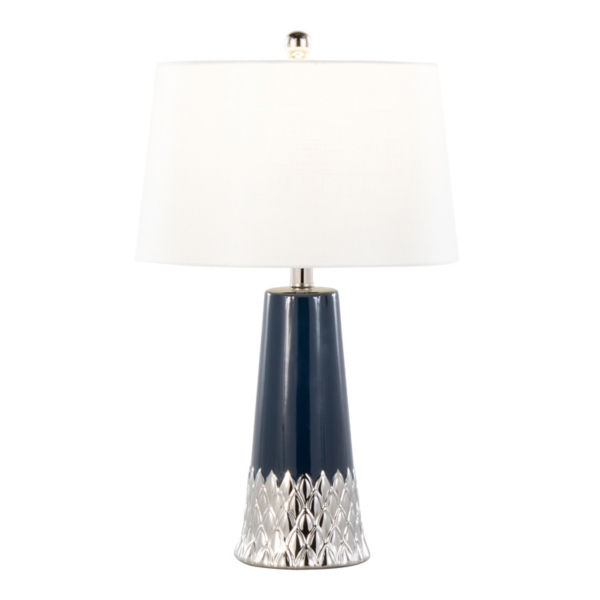 Navy and Silver Piper Table Lamp