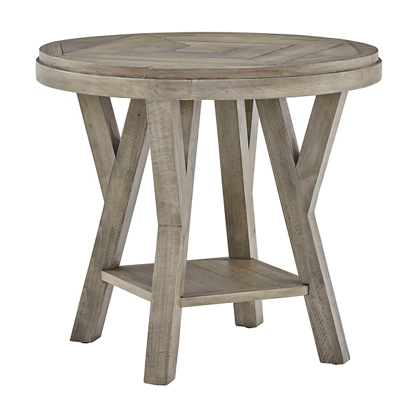 Graywash Round Reclaimed Pine Accent Table Kirklands Home
