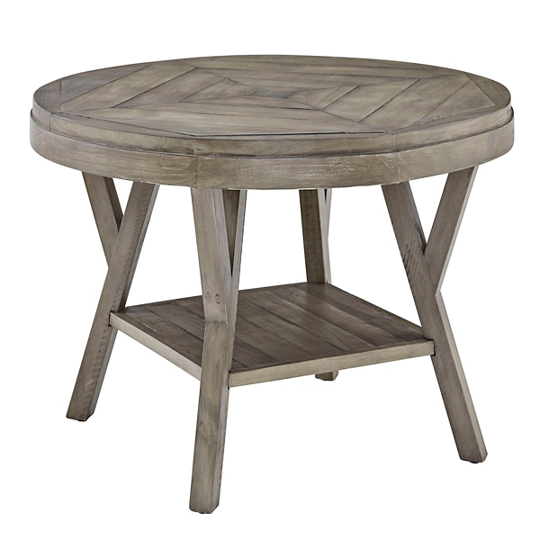 Graywash Round Reclaimed Pine Coffee Table Kirklands Home