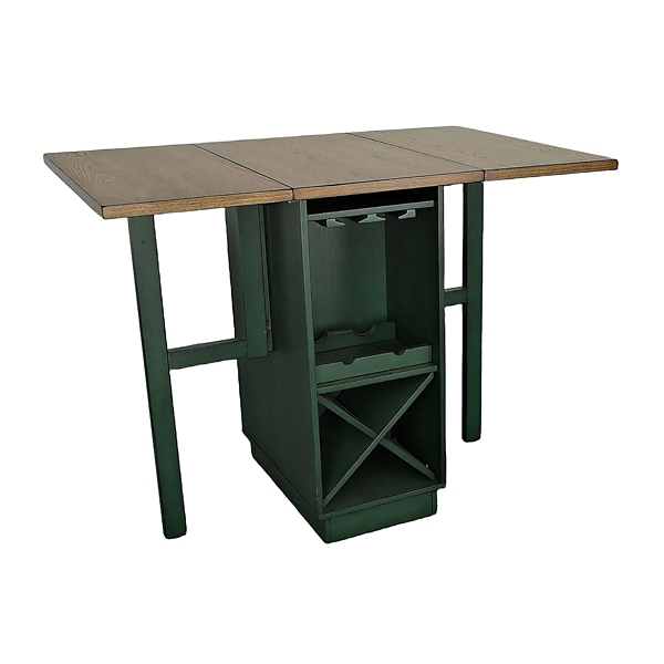 Dark Green Drop Leaf Counter Table