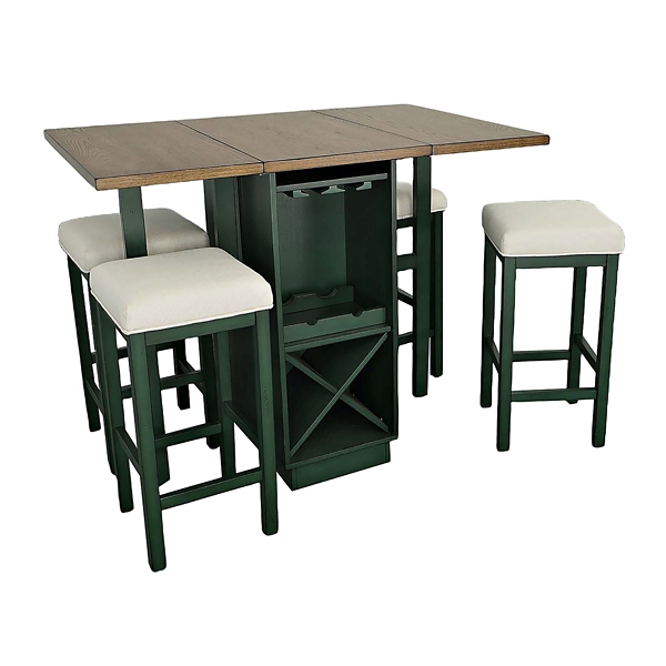 Dark Green Drop Leaf Counter Table