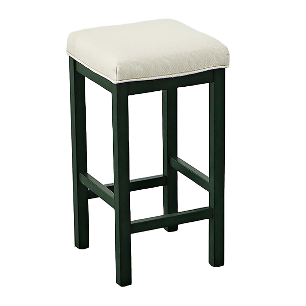 Evergreen and White Counter Stools, Set of 2