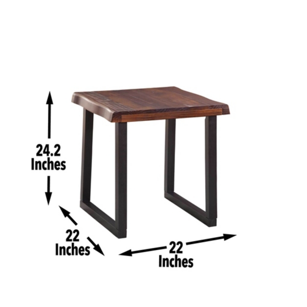 Cherry Live Edge Wood Accent Table