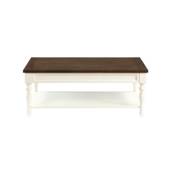 Ivory Farmhouse Wood Coffee Table
