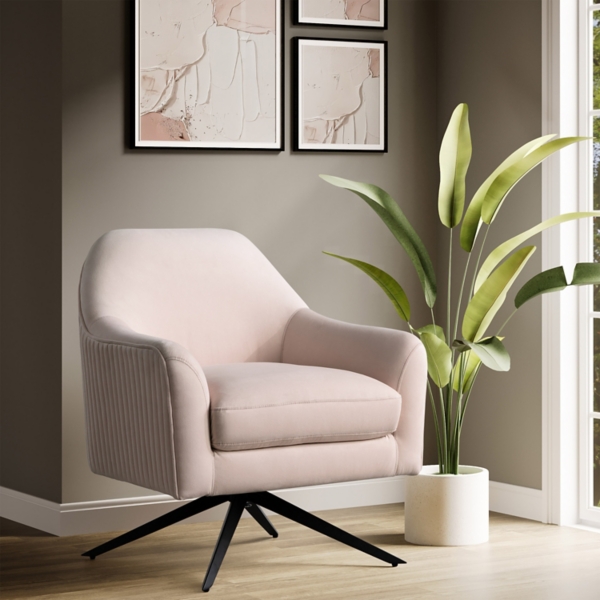 Blush Velvet Swivel Accent Chair Kirklands Home