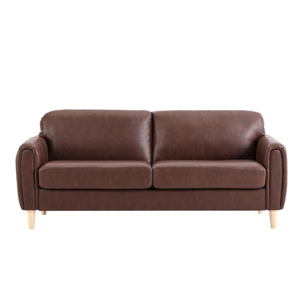 Brown Faux Leather Lyon Sofa Kirklands Home