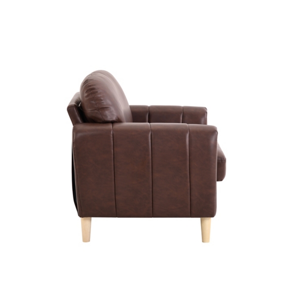 Brown Faux Leather Lyon Accent Chair