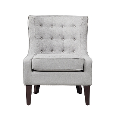 White and silver online accent chair